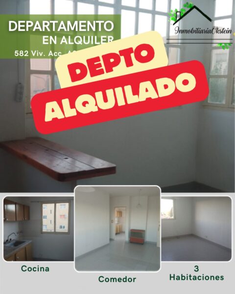 DEPARTAMENTO EN ALQUILER - 582 Viv. Acc. A3, 2 Piso "B" - Zapala.